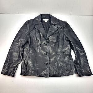 PRESTON & YORK Women Soft Genuine Lamb Skin Leather Jacket  Black Size L